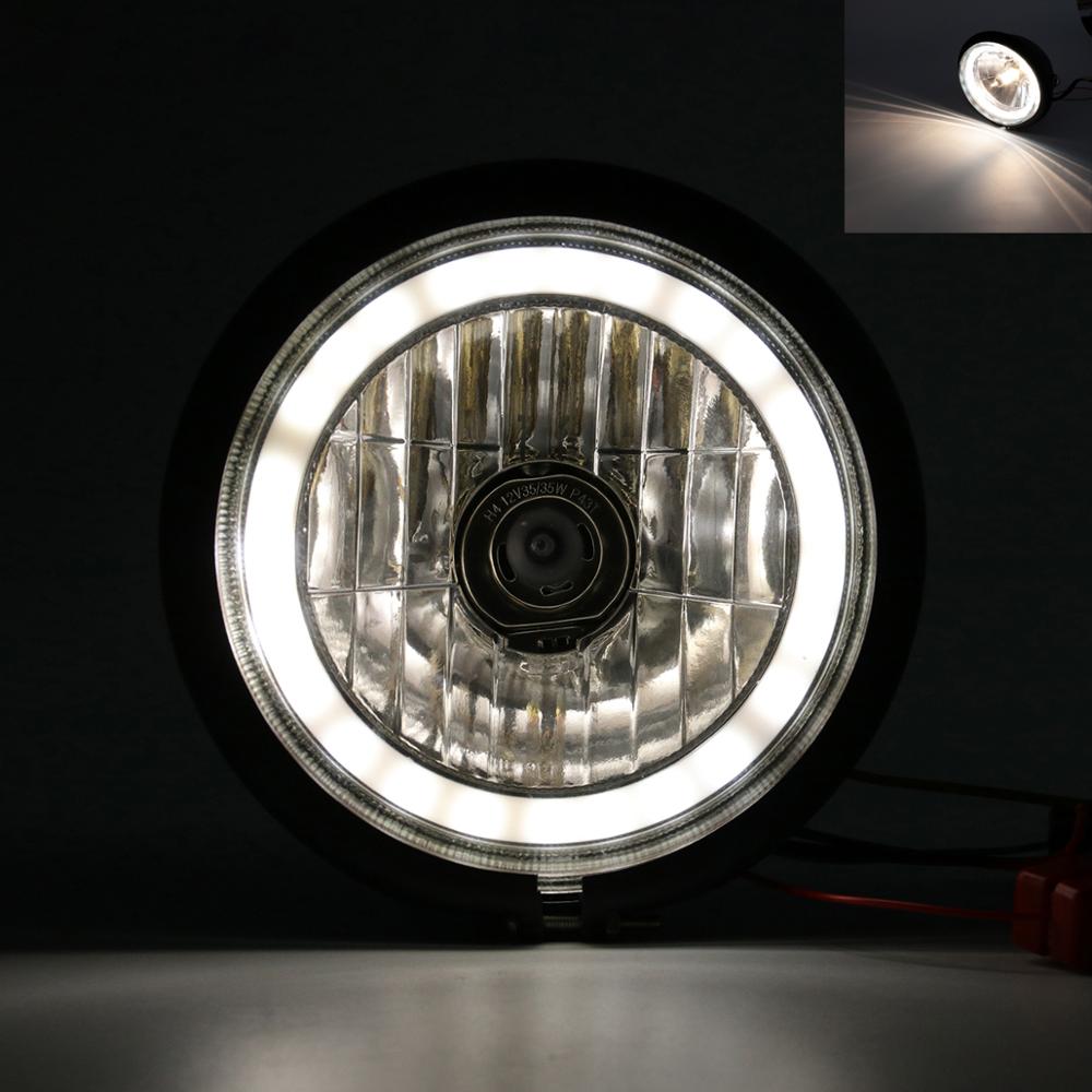 6 inch motorfiets refit led koplamp met beugels  dc 12v universele retro zwarte scooter 6 inch koplamp motorfiets motor koplamp