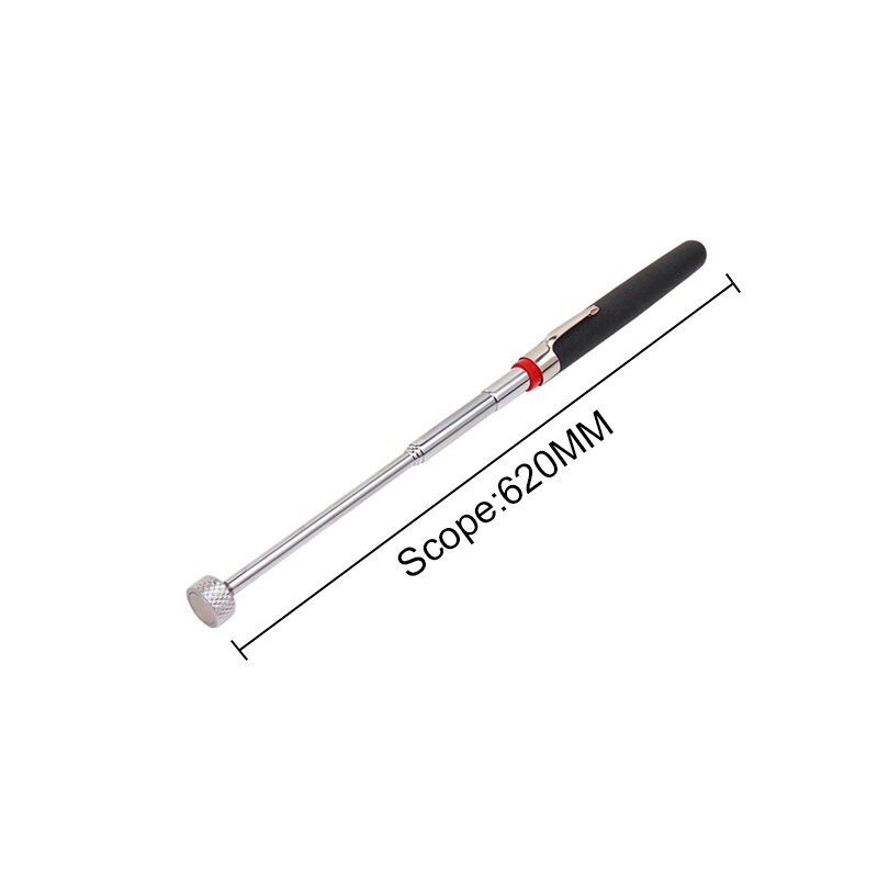 Magnetische Teleskop Pick Up Werkzeug Teleskop Magnet Stick zu Kleine Metall Picking Stift Metall Picker Saug Leistungsstarke Eisen Stick: Black 620mm