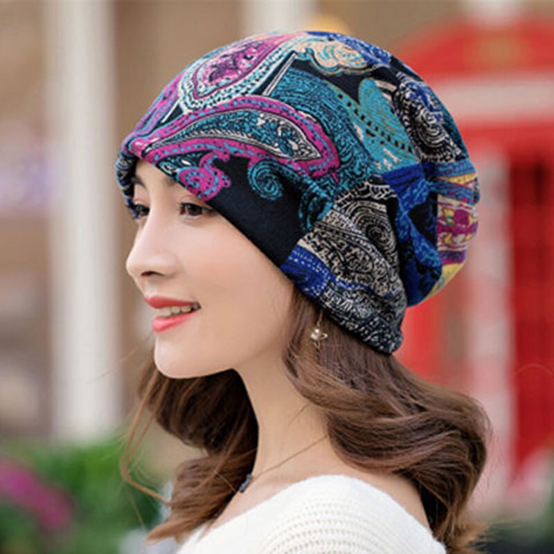Vrouwen Mutsen Caps Lente Winter Katoenen Muts Mode Cap Hip-Hop Beanie Sjaal Chapeu Feminino Cap 4 manier Te Dragen Motorkap