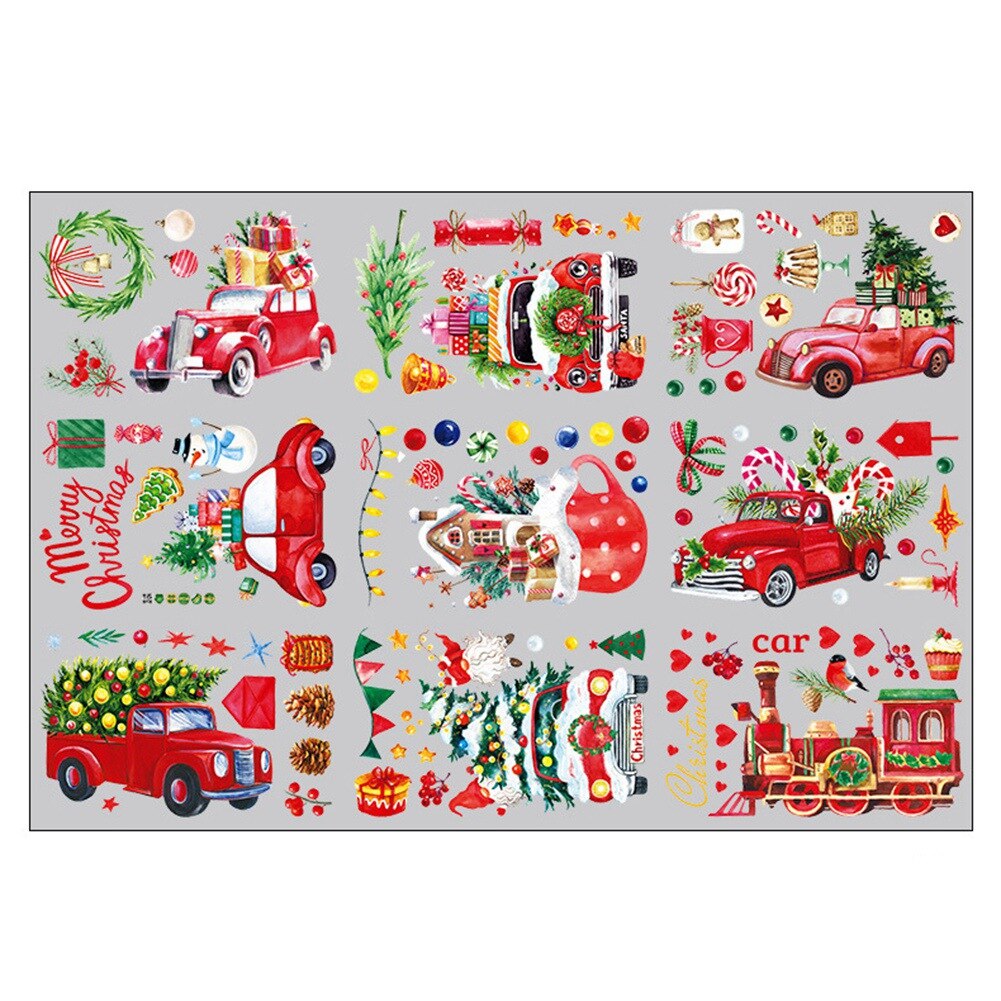 Christmas Window Clings Decorations Xmas Snowflake Window Sticker Santa Claus Snowman Window Decals For Christmas Party