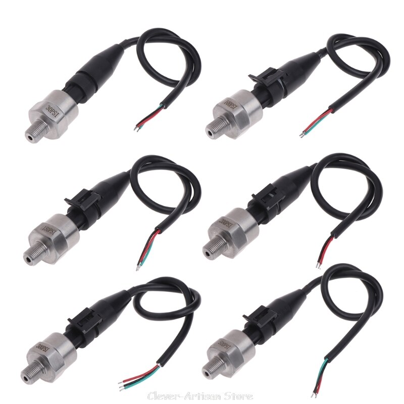 DC5V 1/8NPT Pressure Transducer Transmitter Sensor Stainless Steel Oil Air Water Au18 20