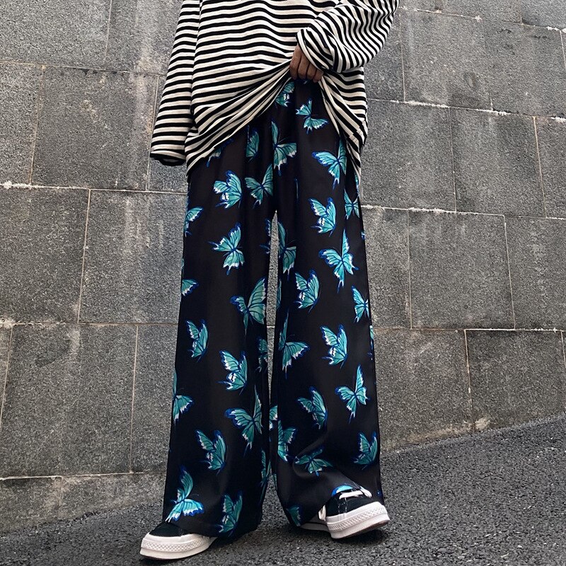 Hip Hop Streetwear Baggy sarouel automne ample papillon imprimé pantalons de survêtement Harajuku coton Joggers hommes pantalon