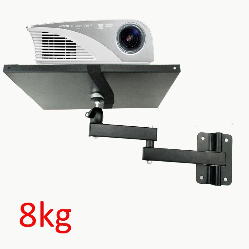LCD-122PR-A strong universal projector wall mount bracket full motion 360 rotate tilt 8kg with plate Flexible arm foldable: Silver
