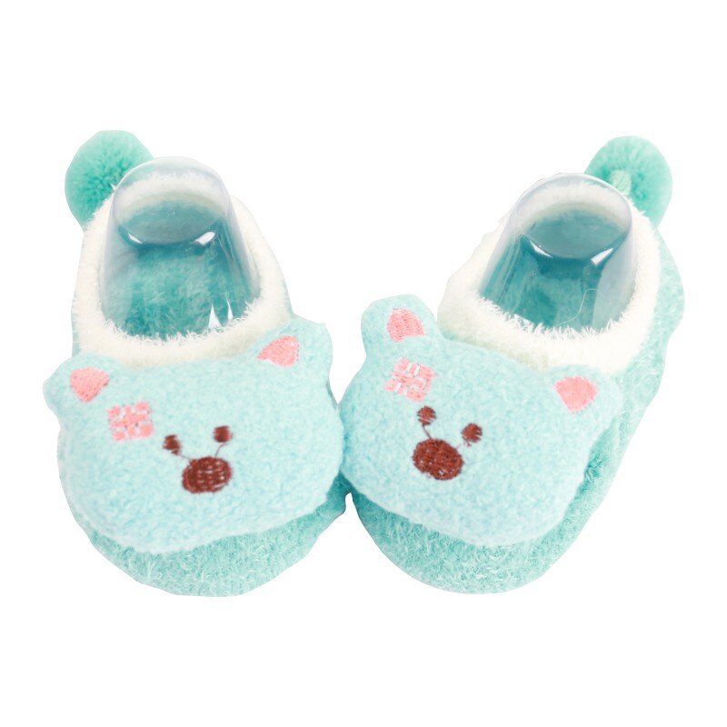 Calcetines de suelo con patrón de Animal suave de dibujos animados de bebé bonito de