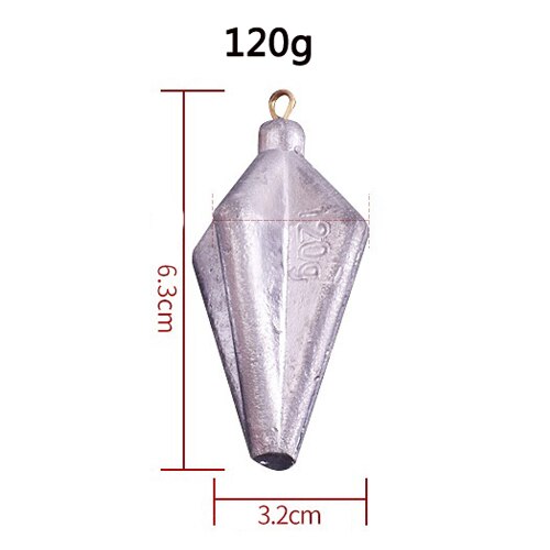 De plomo de 40g, 50g, 60g, 80g, 100g, 120g, 150g, plomo de cuatro esquinas, peso de plomo, tiro dividido en línea, aparejos de pesca, accesorios de gancho 1 pieza: 120g