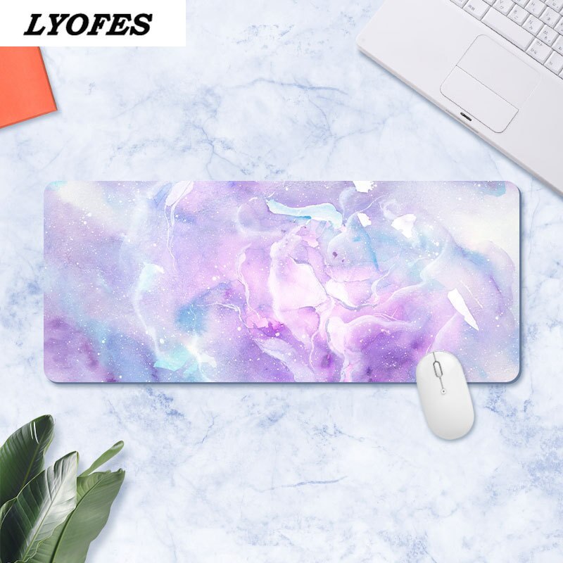 Kawaii Desk Mat Gamer Large Marble Desk Pad Mouse Pad Waterproof Computer Keyboard Table Decoration Cover Gaming Player Mice Mat: 300x800x2mm 8