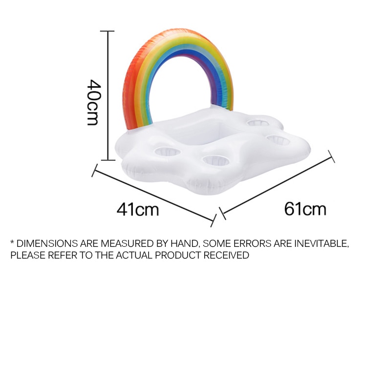 Sommerfest spand regnbue sky kopholder oppustelig pool float øl drikke køler bord bar bakke strand svømmering: 60 x 40 x 41cm