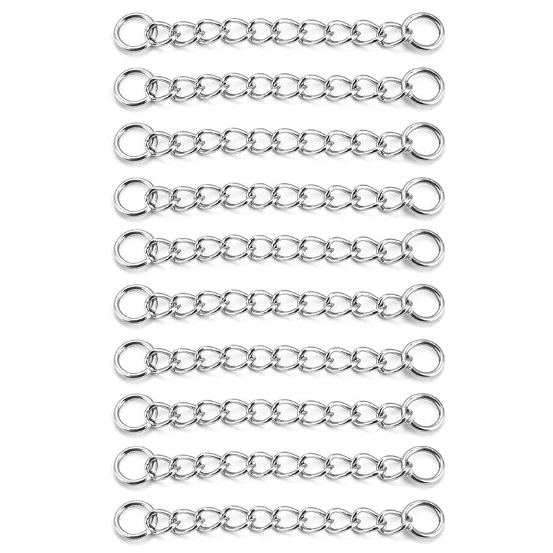 10 Uds. De cadena de extensión soldada de acero inoxidable de 3cm/5cm, collar dorado, extensor de pulsera, cadenas de cola para suministros de joyería DIY: Morado