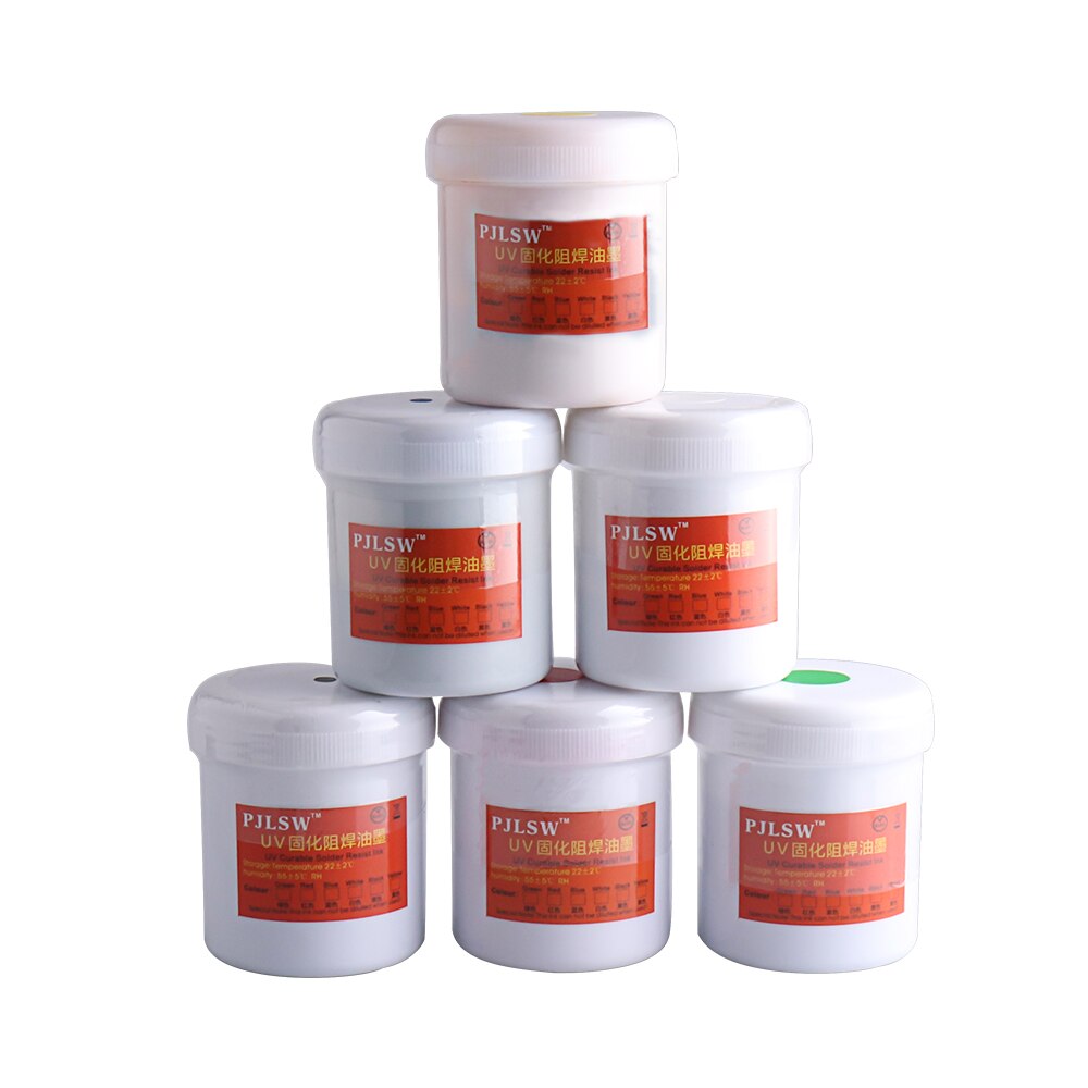 6 different colors Super PCB UV photosensitive inks, Green PCB UV curable solder resist ink,solder mask UV ink