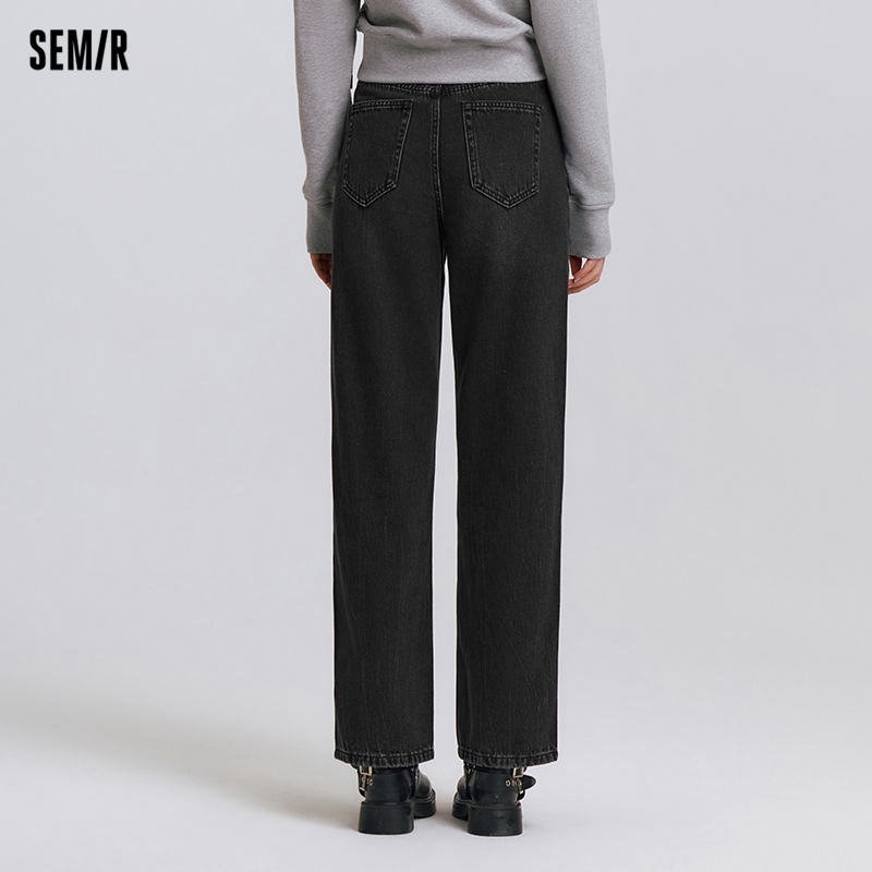 Semir Jeans Women Vintage Long Trousers Spring Wide-leg Trousers Comfortable Soft Versatile Trousers
