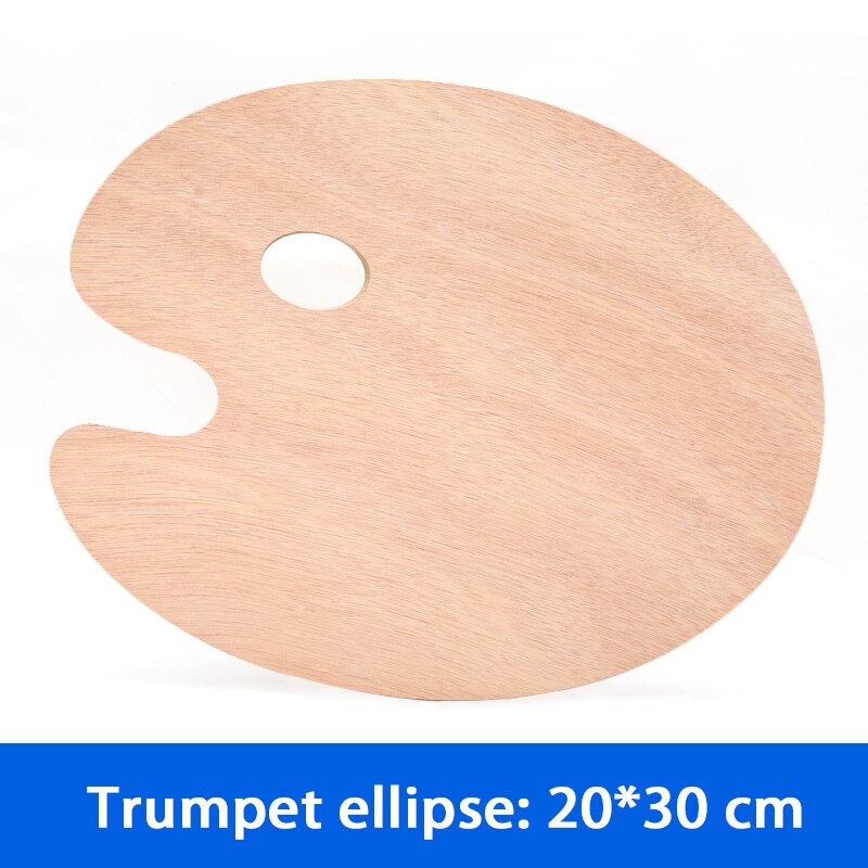 BGLN 1Piece Wood Oval Square Oil Painting Palette Oil Paint Ellipse Drawing Palette Paleta School Art Supplies: Ellipse30-40