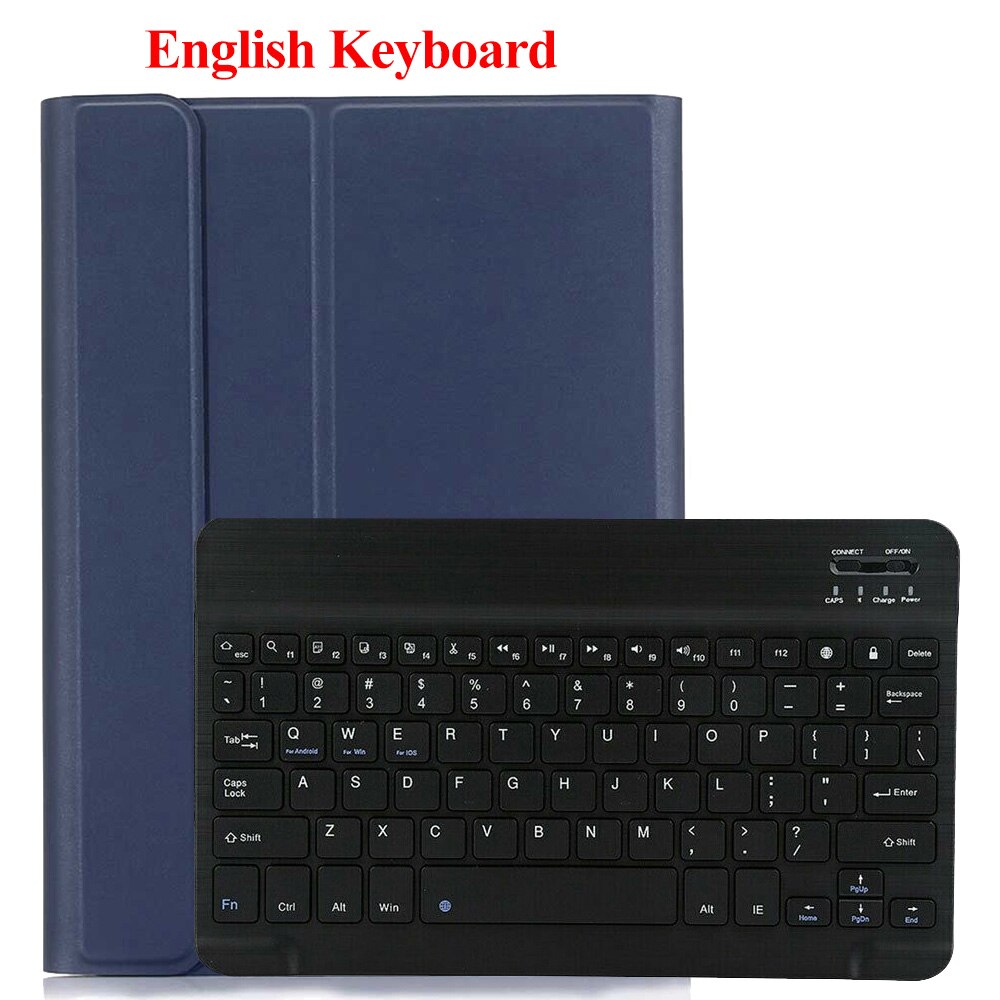 Drahtlose Tastatur Für Huawei MediaPad T3 10 9,6 zoll fallen PU Leder Tablette Abdeckung Für AGS-L09 AGS-L03 Mit Bluetooth Tastatur: Blau-Englisch