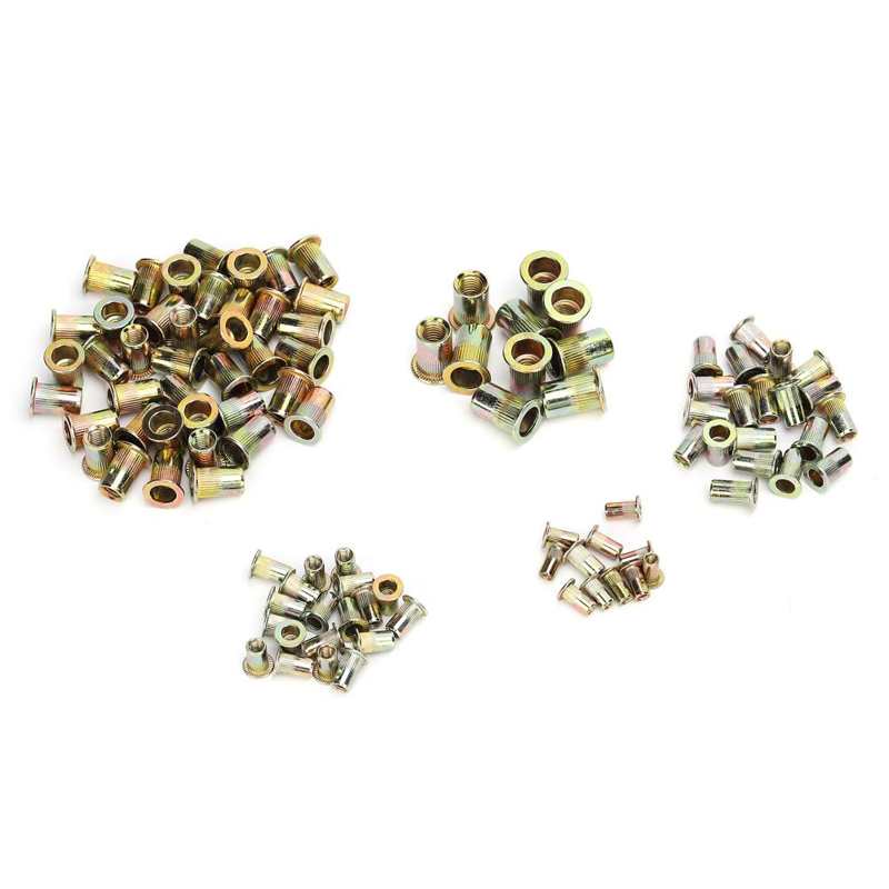 thread repair tool kit Mixed Zinc Plated Rivet Nut Threaded Rivet Insert Nut M3/4/5/6/8 stainless steel insert