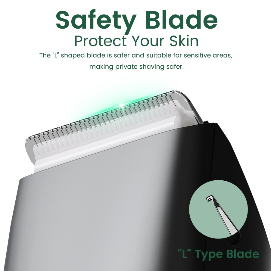 Elektrisch lichts- en lichaamsscheerapparaat voor heren - Waterdichte trimmer met dubbele kop, met LED-licht en foliemesjes