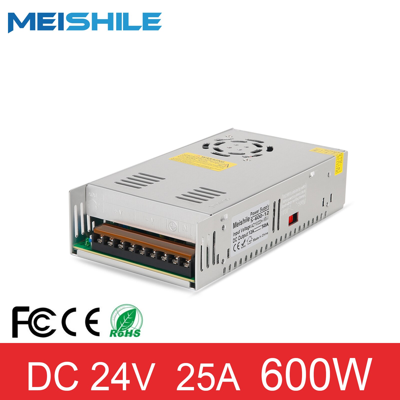 AC to DC 24V 25A 600W Switching Power Supply Drive Transformer for CNC Motor Industrial Electronic Electrical Equipment etc.