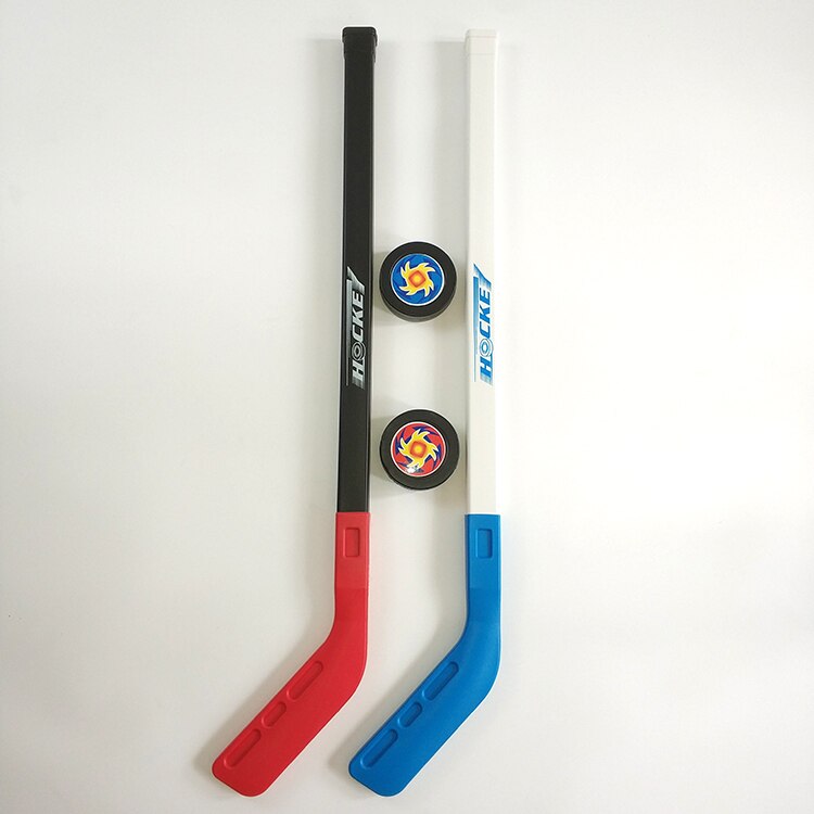 4 unids/set niños de invierno de los niños palo de Hockey sobre hielo herramientas de formación de plástico 2xSticks 2xBall de deportes de invierno de juguete se adapta para 3-6 años