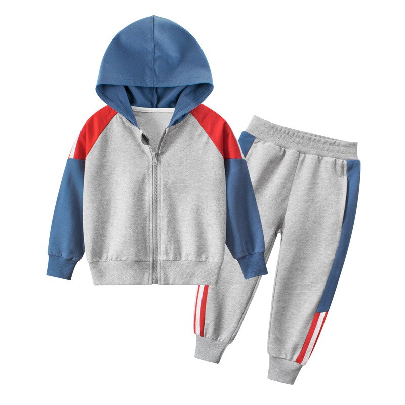 Jongens Kleding Sets Meisjes Baby Casual Trainingspak Kinderen Katoen Rits Jas Broek 2 Stks/sets Kids Sport Pak Baby Kleding: Rood / 2T