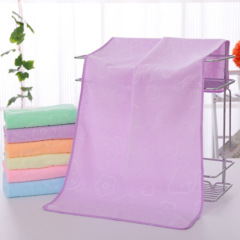 Serviette de bain en microfibre pour dessin animé | 140x70cm, serviette de visage compacte et ultralégère à séchage rapide, accessoires pour la maison: VIOLET