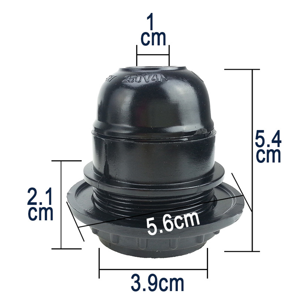 E27 ES Lamp Holder Light Bulb Base Durable Home Black Accessory Period Style Bakelite Pendant Socket Fittings Screw Self-locking