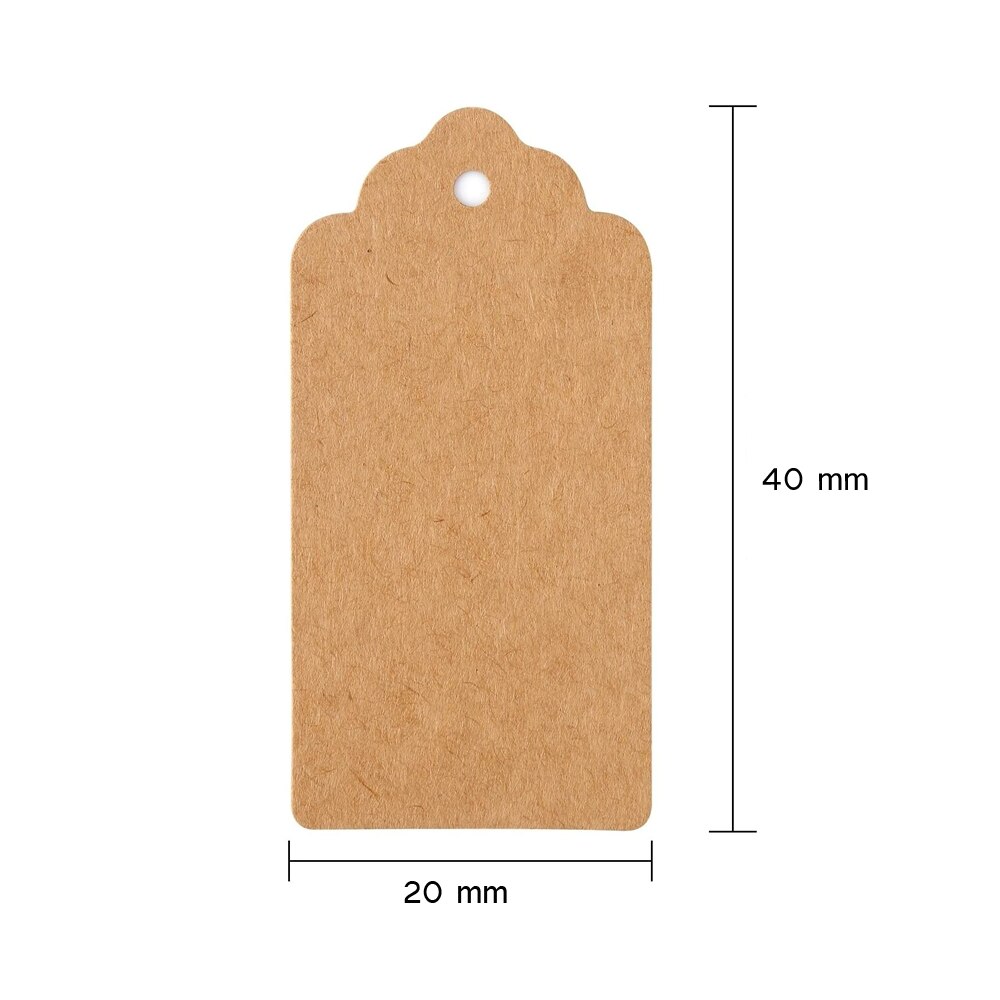 100 Uds etiquetas de ropa marrón Kraft/Blanco/Negro etiquetas de papel etiqueta boda hornear papel Etiqueta de tarjeta joyería encantos decoración 2*4cm
