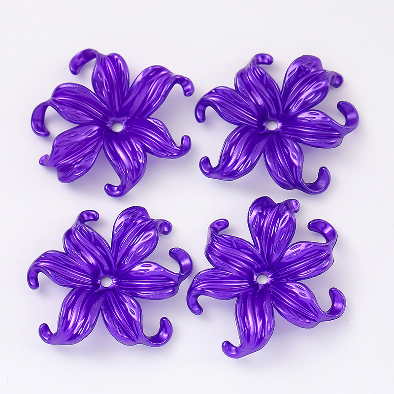 42X44Mm 20 Stuks Imitatie Parel Acryl Iris Bloemen Weven Bloemblad Bloemhouder Haar Accessoire Materiaal Oceaan Bloem Losse Kralen: Mint