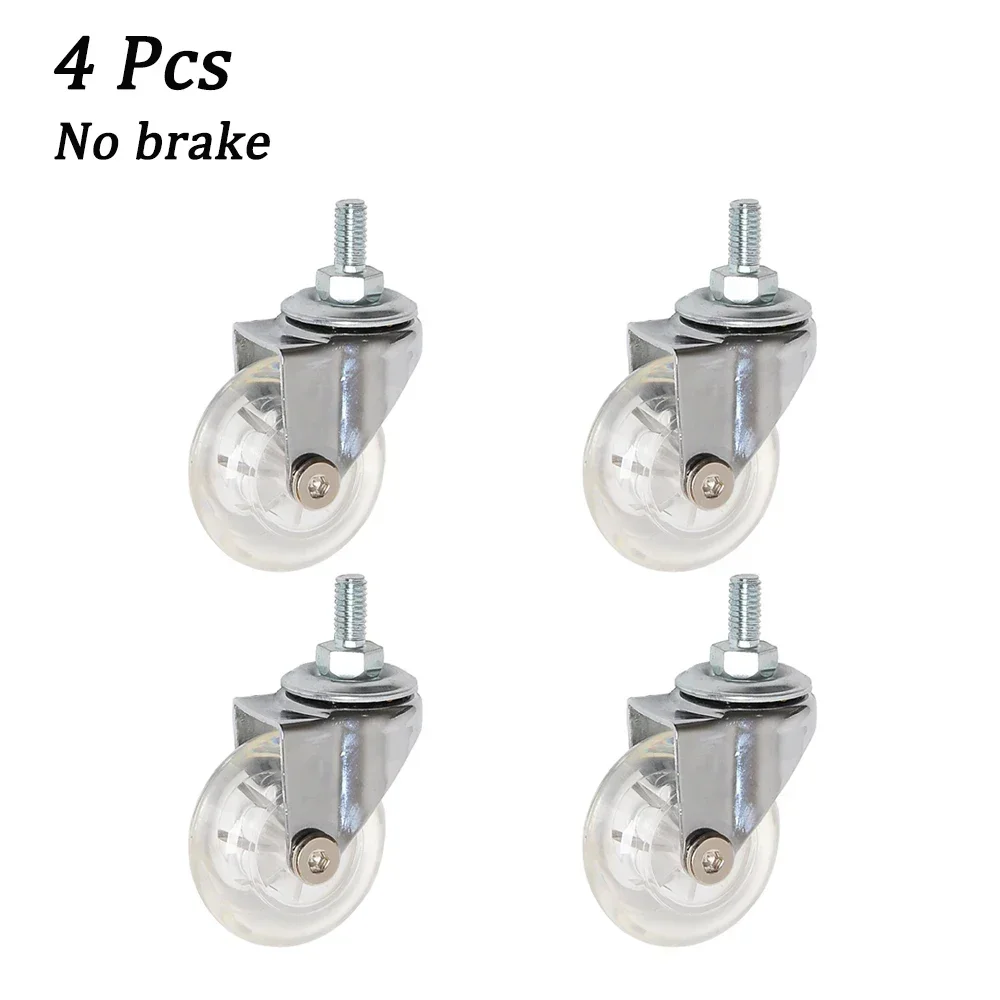 2Inch Zwenkwielen Zware Industriële Zwenkwiel Met M8x15mm Schroefdraad Stuurpen Geen Geluid PU Wielen Voor Karren werkbank: Rood