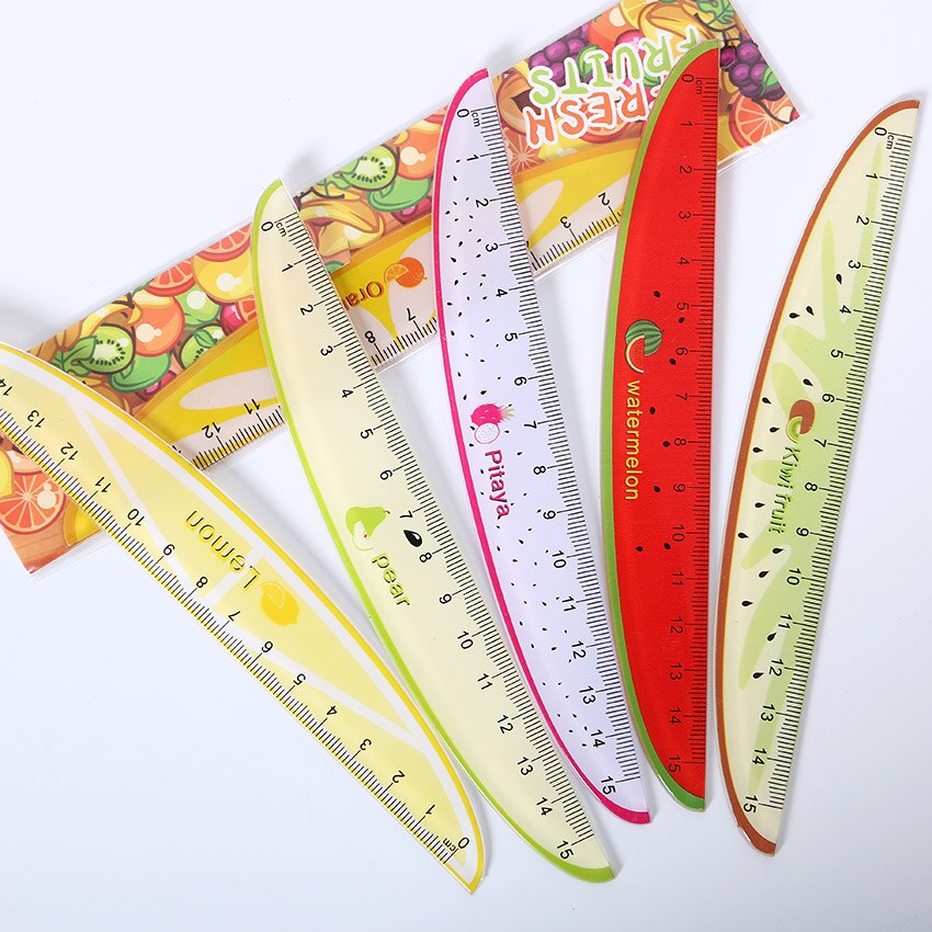 1PC 15cm Fruits Pattern Plastic Ruler Measuring Straight Ruler Tool Office Stationery