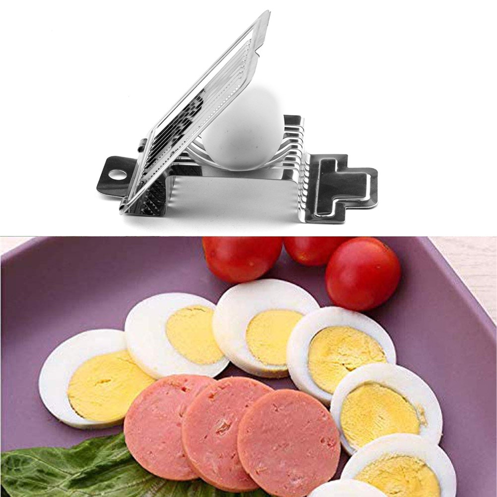 Cortador de huevos cocidos de acero inoxidable, cortador de sección, cortador de tomates y setas, accesorio de cocina