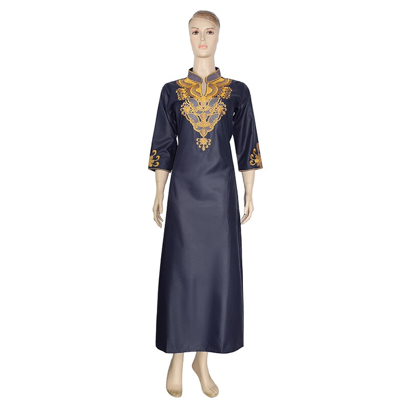 MD Afrikanische Kleider Für Frauen Bazin Dashiki Afrikanische frauen Lange Kleider Traditionellen Südafrika Kleidung Damen Stickerei Kleid: Schwarz / L