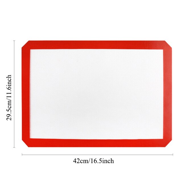Silicone Macaron Bakken Mat - Non Stick Silicon Liner Voor Bakken Pannen &amp; Rolling-Bitterkoekje/Gebak/Cookie maken-Professionele: Red 42x29.5cm