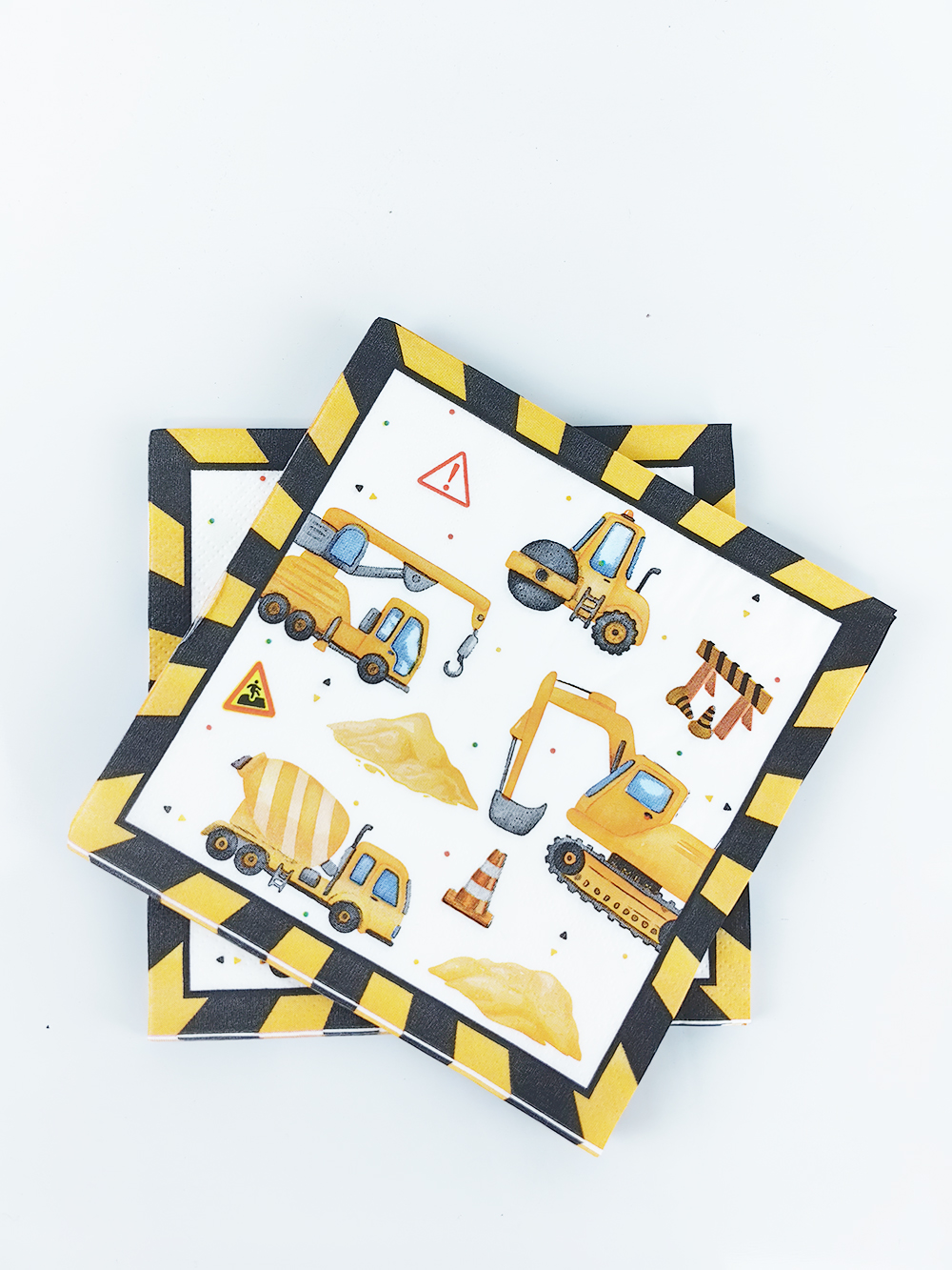 Construction Party Disposable Tableware Paper Plates Napkins Construction Truck Birthday Decorations Excavator Party Supplies