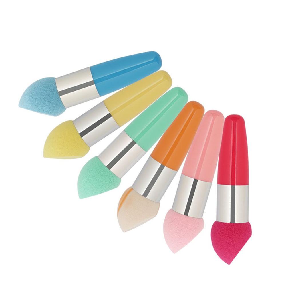 Portable Candy Color Handed Beauty Sponges Foundation Sponge Handle Makeup Puff Cosmetic Sponge Face Make Up Powder Puff Tool