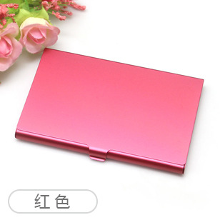 Business Card Case Aluminum Alloy Card Holder Metal Box Cover Credit Card Holder Man Business Card Holder Card Metal Wallet: Red