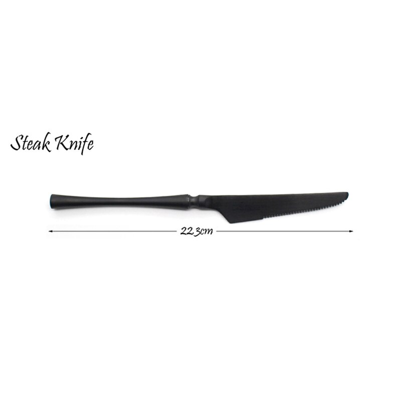 304 Stainless Steel Black Cutlery Set Western Dinner Knife Fork Spoon Set Dessert Fruit Fork Coffee Spoon Dinnerware: Dinner knife