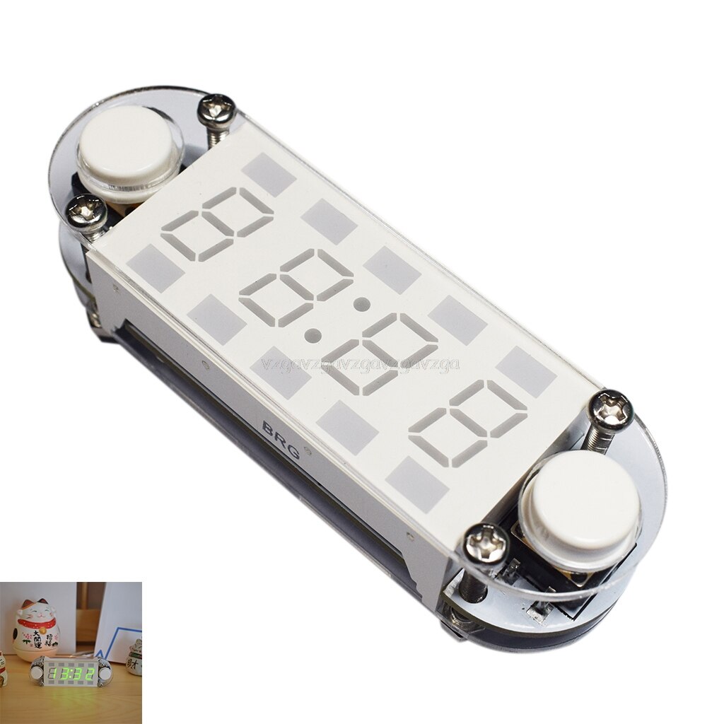 Digital DIY Tube Alarm Clock Kit Date Countdown Temperature 12/24h C/F Display Y98E: Yellow