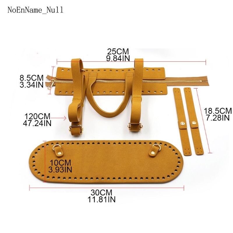 4 stykker/sett gjør-det-selv-håndlaget veske heklet vesketilbehør kunstskinn glidelåsstrimmelpose erstatning nederst på skulderremmen