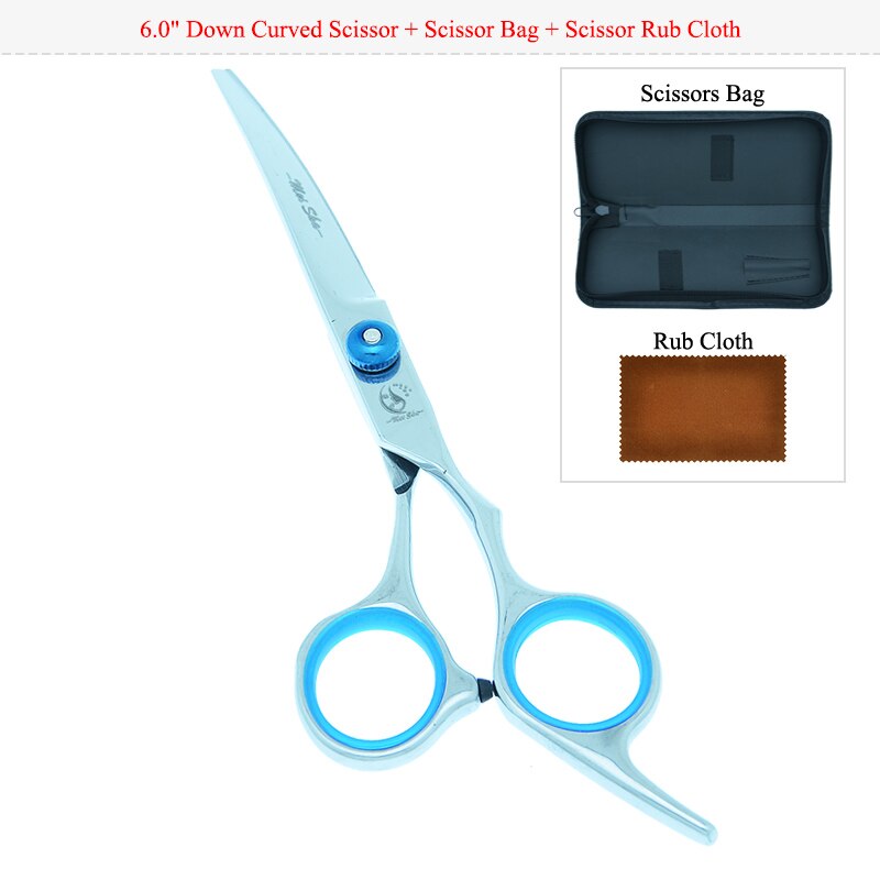 Meisha 6.0 " huisdierenschaar voor het trimmen van honden, hondenscharen, haartrimmers, puppy's, rechte, uitdunnende en gebogen scharen  b0002a: B0002a-08-60