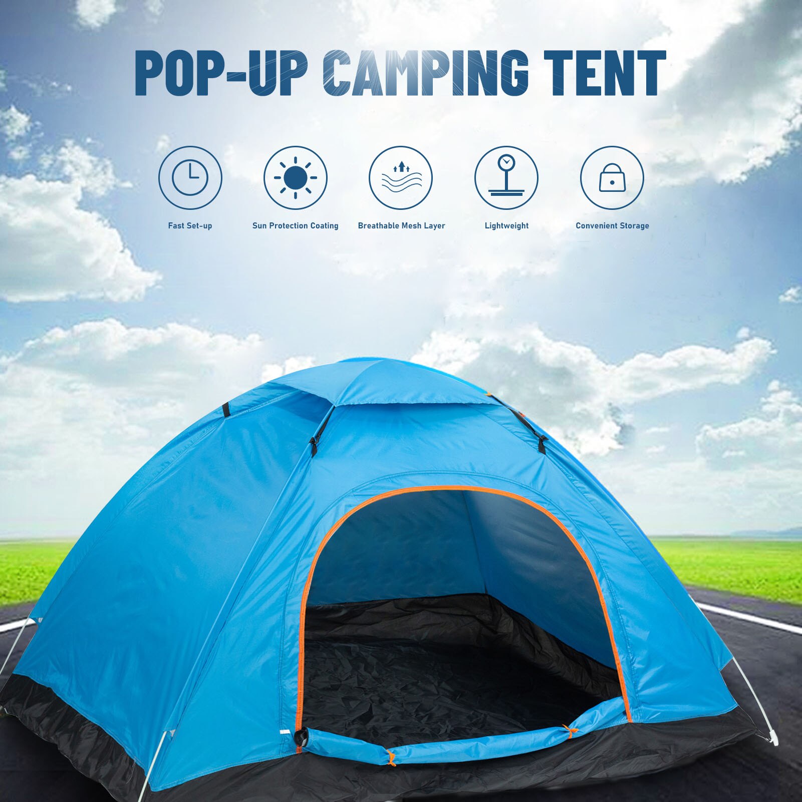 2 People Camping Tent Pop Up Folding Tents Outdoor Camping Equipment Easy Setting Up Fishing Tent Picnic Party