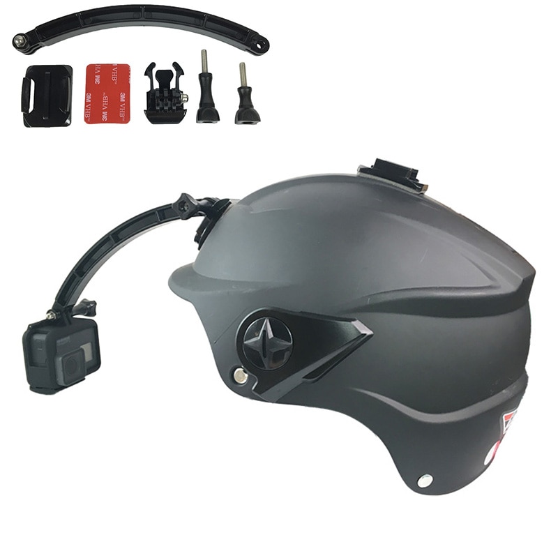 Helm Arm Kit voor GoPro Uitschuifbare Pole Gebogen Flat Adhesive Mount Gespen voor Go Pro Hero 7 6 5 4 3 + SJCAM EKEN Xiaoyi Yi Cam