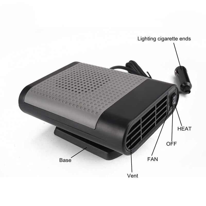 Desempañador de coche portátil Universal calentador de parabrisas desempañador para calefacción y refrigeración rotación de 360 grados hacia arriba y hacia abajo