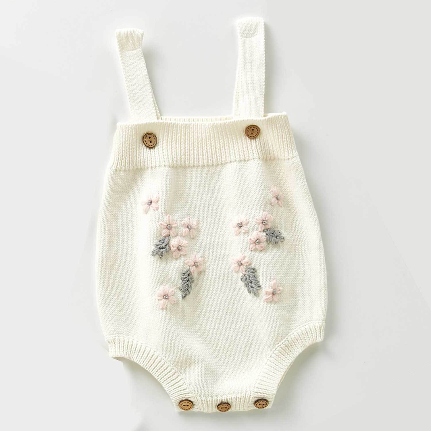 Bébé fille hiver chandails à manches longues mignon couleur vêtements enfant en bas âge filles fleur broderie body 2pc vêtements enfants hauts: 203S04sweaters / 12M