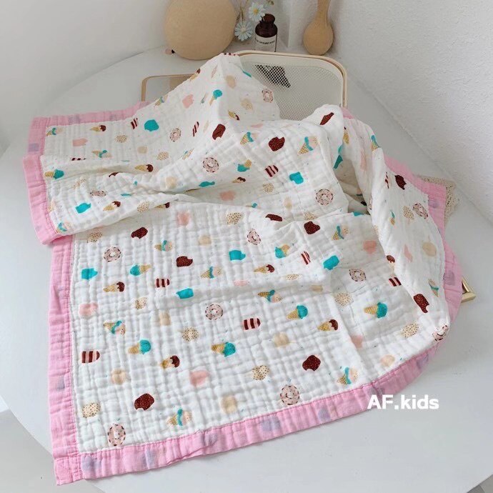 110*110cm Baby Decke 6 Schichten Super Weiche Baumwolle Musselin Decke Wickeln Atmungsaktive Kleinkind freundlicher freundlicher Baby Decke Blick: Krapfen