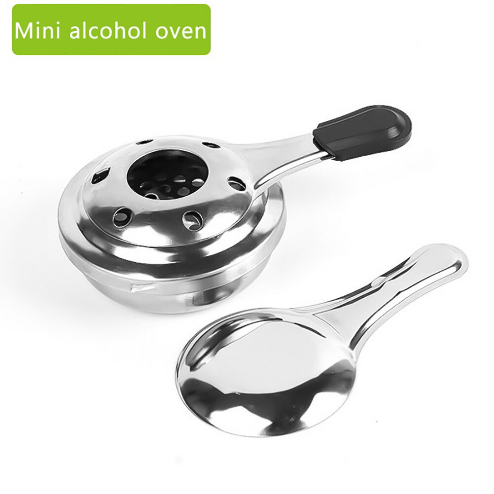 Picnic Stainless Steel Mini Portable Alcohol Stove Fuel Furnace Tool With Handle Alcohol Stove Set Outdoor Camping Tool