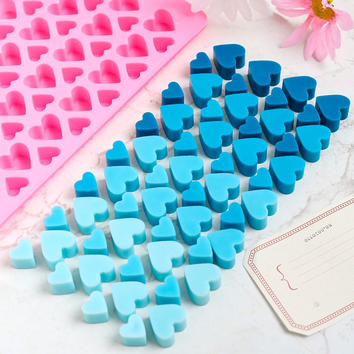 Molde de vela de silicona con forma de corazón de 56 compartimentos, bricolaje, grande, pequeño, pastel de amor, bandeja de hielo de Chocolate, moldes para hornear, decoración del hogar y vacaciones
