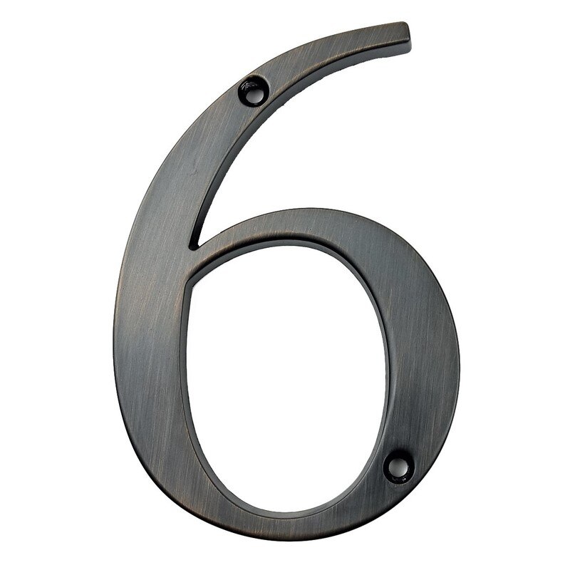 Aged Bronze 101mm House Number House Door Address Number Digits Zinc Alloy Screw Mounted Big Door Address Sign #6