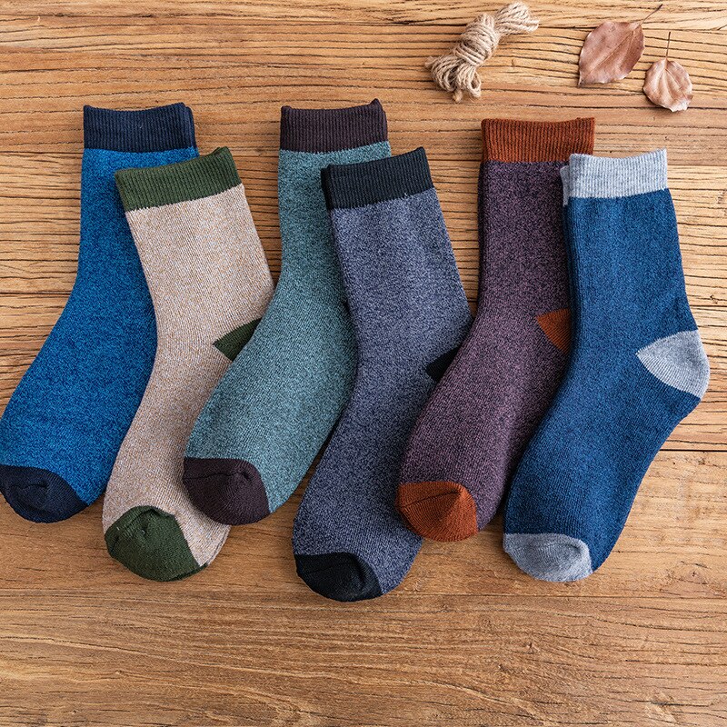 6Pairs Winter Wamer Women Thicken Thermal Wool Cashmere Snow Socks Seamless Terry Boots Floor Sleeping Socks for Mens