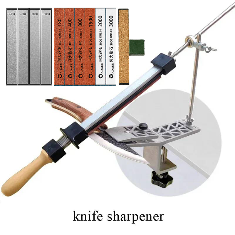 Clamping Table Sharpener Knife Sharpener Multi-function Fixed Angle Sharpener Sharpening Stone: Navy Blue