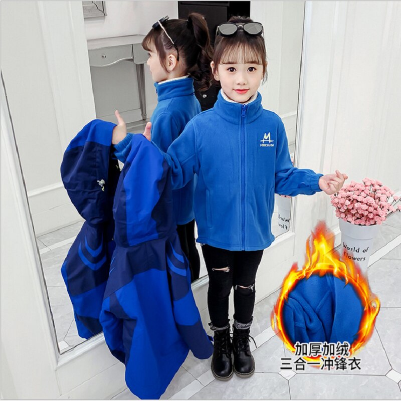 children's winter jacket windproof waterproof three-in-one thick warm jacket for girls winter kids clothes girls winter coat