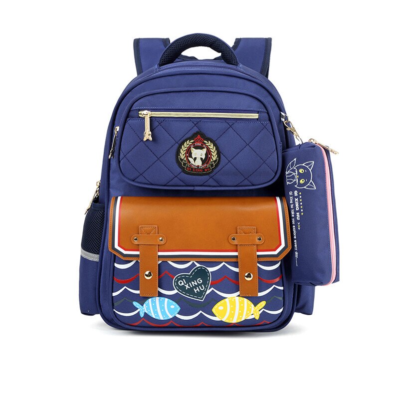 OKKID freundlicher schule Rucksack freundlicher schule taschen für mädchen nette wasserdicht rosa Rucksack für freundlicher reflektierende streifen schul: bluebrown