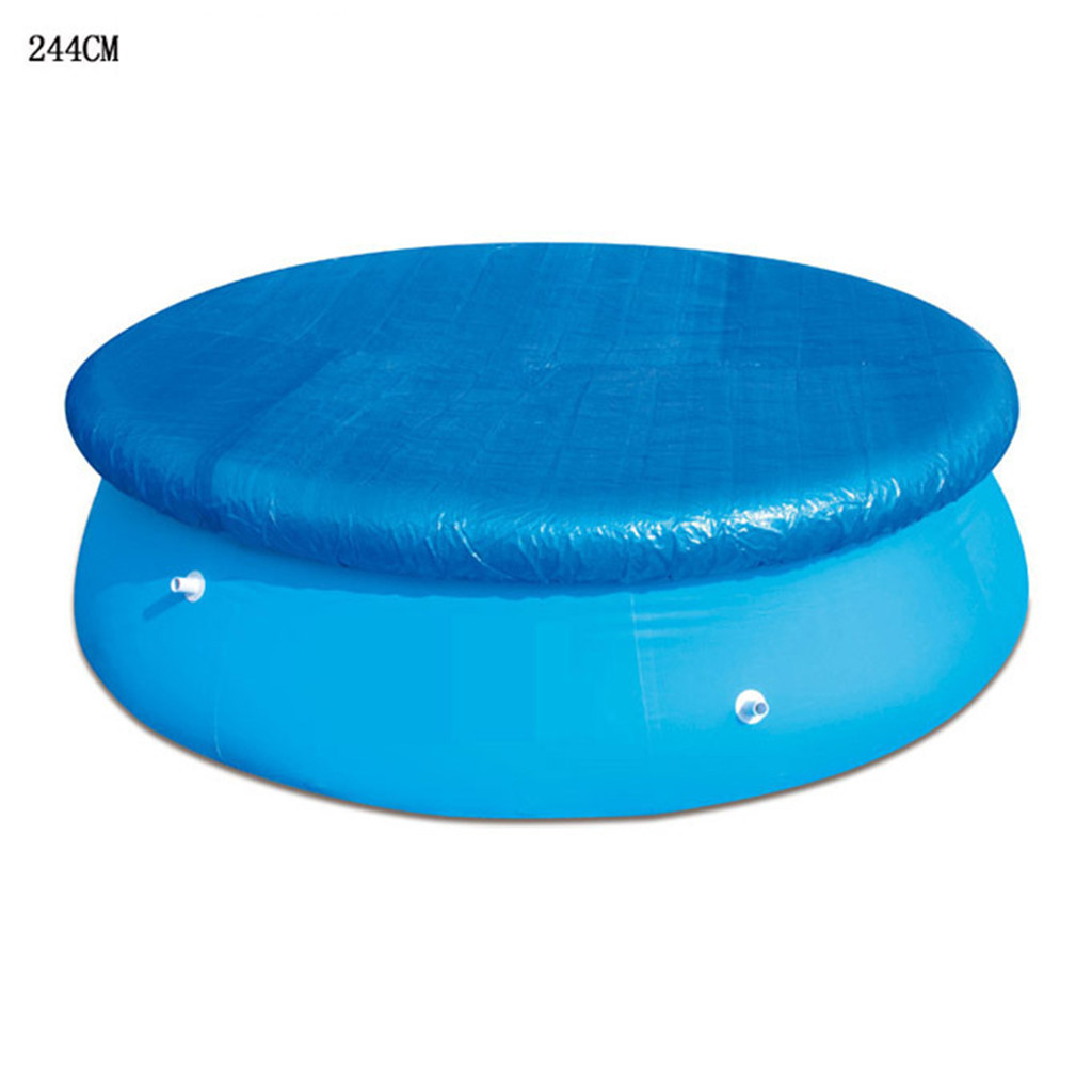Rektangel svømmebad dæksel støvtæt regntæt fortykket poncho dæk klud til oppustelig pool swimmingpool tilbehør: 244cm
